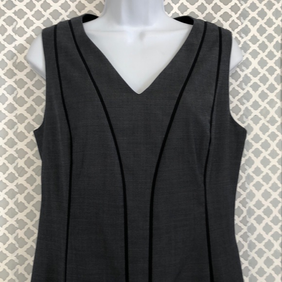 Elie Tahari Gray black piping dress - Picture 3 of 7